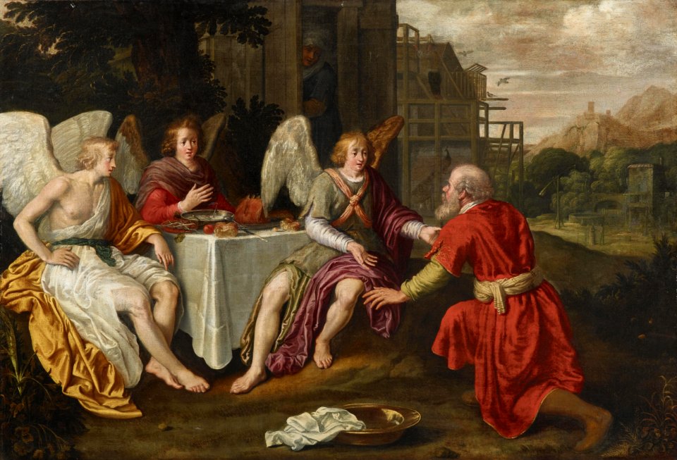 Abraham und die drei Engel Antwerpen 17Jh