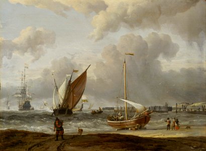 Abraham Storck - Fishing Boats in a Storm off the Dutch Coast at Den Helder