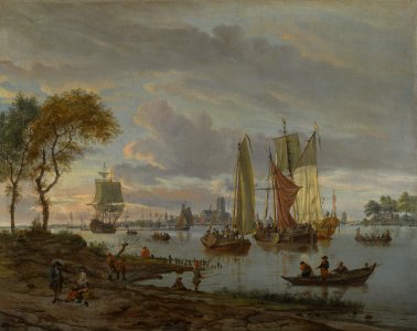Abraham Storck - Een rivierzicht