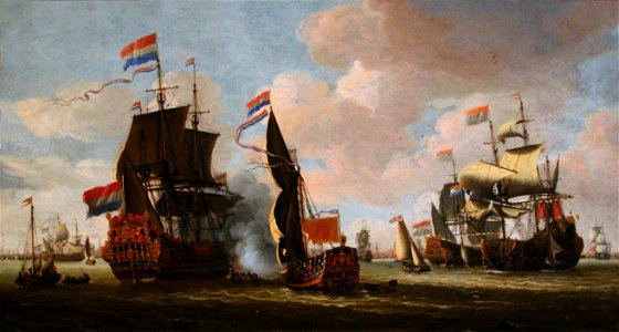 Abraham Storck - La flotte hollandaise dans la rade d'Amsterdam