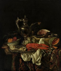 Abraham van Beijeren - Still Life with a Silver Pitcher - Google Art Project