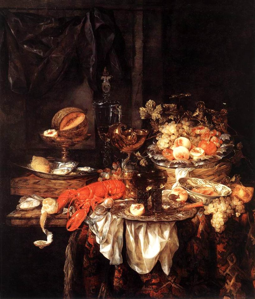 Abraham van Beijeren - Banquet Still-Life with a Mouse - WGA2141