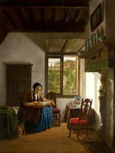 Abraham van Strij (1753-1826) - Cottage Interior, with an Old Woman Reading the Bible - 1230409 - National Trust