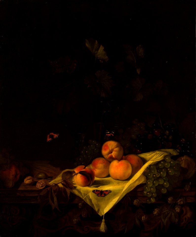Abraham van Calraet - Still Life with Peaches and Grapes - 754 - Mauritshuis