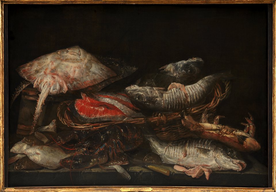 Abraham van Beijeren - Still Life with Fish on a Stone Table - KMS321 - Statens Museum for Kunst