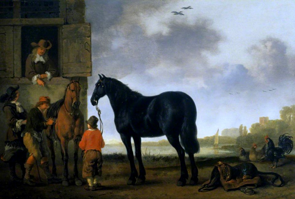 Abraham van Calraet - Saddling Horses NTIV PET 122070