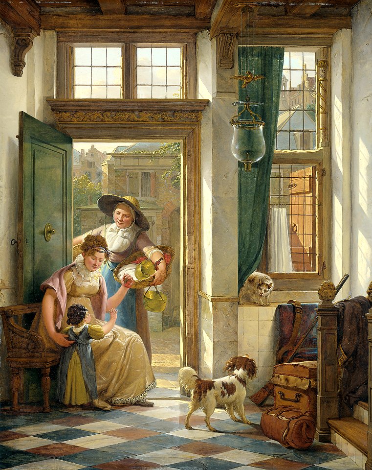 Abraham van Strij - Een kersenverkoopster aan de deur
