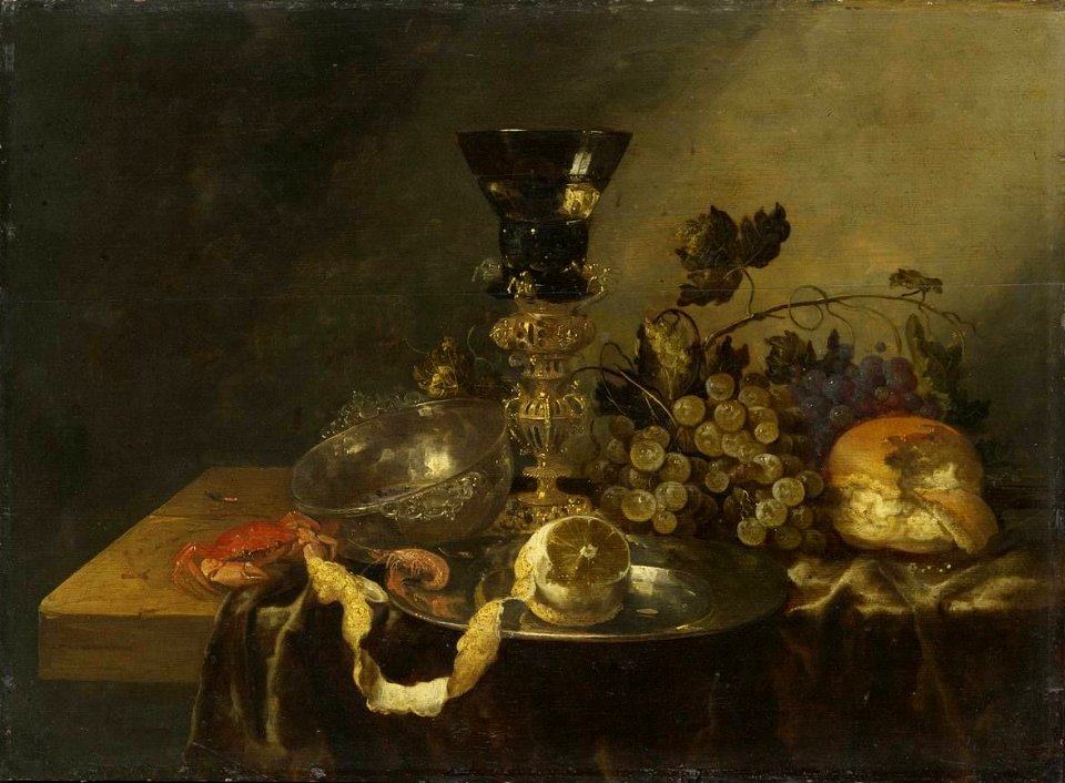 Abraham van Beyeren - Stillleben mit Silberschale und Becherschraube - 1916 - Bavarian State Painting Collections