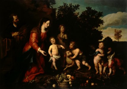 Abraham van Diepenbeek; Adriaen van Utrecht - Holy Family with the Infant John and Angels