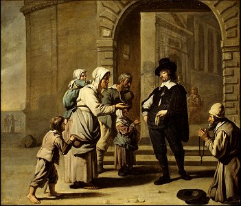 Abraham Willemsens - Beggars at a Doorway