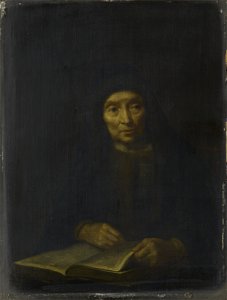 Abraham van Dyck (Amsterdam c. 1635-Amsterdam 1672) - An Old Woman with a Book Open before her - RCIN 406375 - Royal Collection