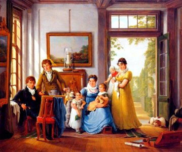 Abraham van Strij (I) - Portret van Hendrik Weymans (1760-1831) en zijn familie - DM-015-1130 - Dordrechts Museum