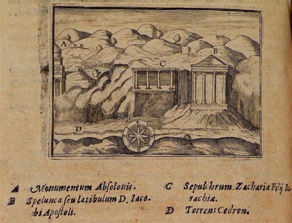 Absalom's monument and Zechariah's tomb in Kidron valley, Jerusalem - Cootwijck Johannes Van - 1619