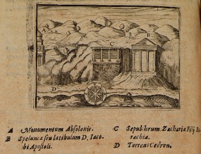 Absalom's monument and Zechariah's tomb in Kidron valley, Jerusalem - Cootwijck Johannes Van - 1619