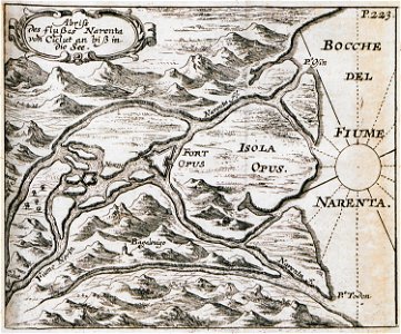 Abris des flusses Narenta von Ciclut an biss in die See - Sandrart Jacob Von - 1687