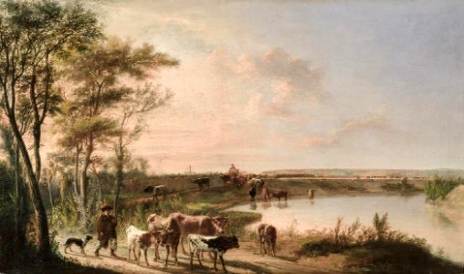 Abrevadero de vacas a orillas del Guadalquivir, de Manuel Barrón (Museo de Bellas Artes de Sevilla)