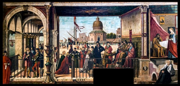 Accademia - Arrivo degli ambasciatori inglesi presso il re di Bretagna di Vittore Carpaccio