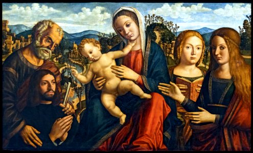 Accademia - Madonna con santi e un donatore - Giovanni mansueti. Free illustration for personal and commercial use.