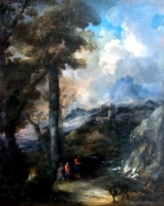 Accademia - Paesaggio con viandanti - Marco ricci (cerchia)