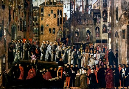 Accademia - Miracle of the Relic of the Holy Cross in Campo San Lio by Giovanni Mansueti
