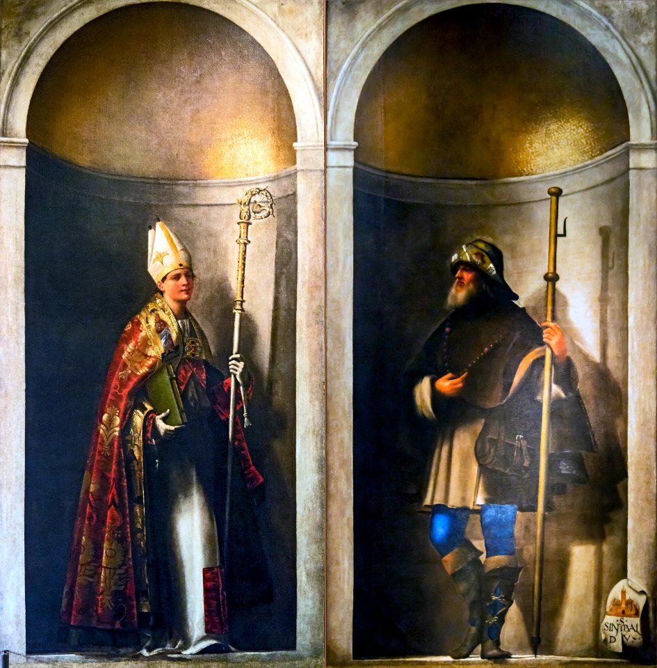 Accademia - Saint Louis of Toulouse and Saint Sinibald by Sebastiano del Piombo