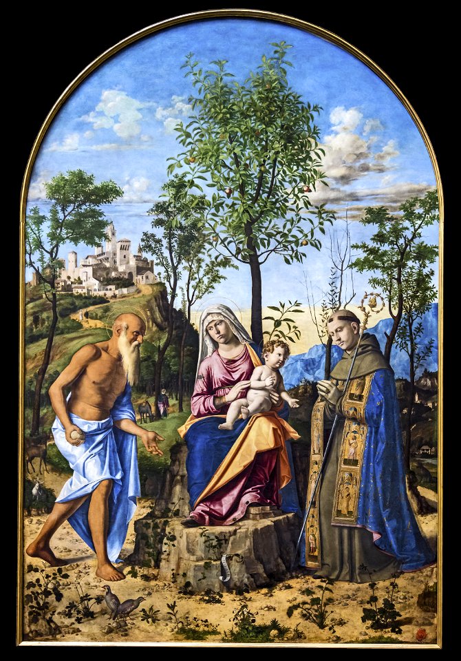 Accademia - Madonna dell'arancio tra i santi Ludovico da Tolosa e Girolamo by Giambattista Cima da Conegliano