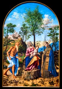 Accademia - Madonna dell'arancio tra i santi Ludovico da Tolosa e Girolamo by Giambattista Cima da Conegliano. Free illustration for personal and commercial use.