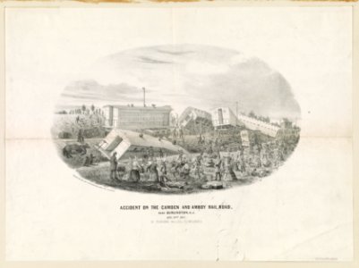 Accident on the Camden and Amboy railroad, near Burlington, N.J. LCCN2003674717