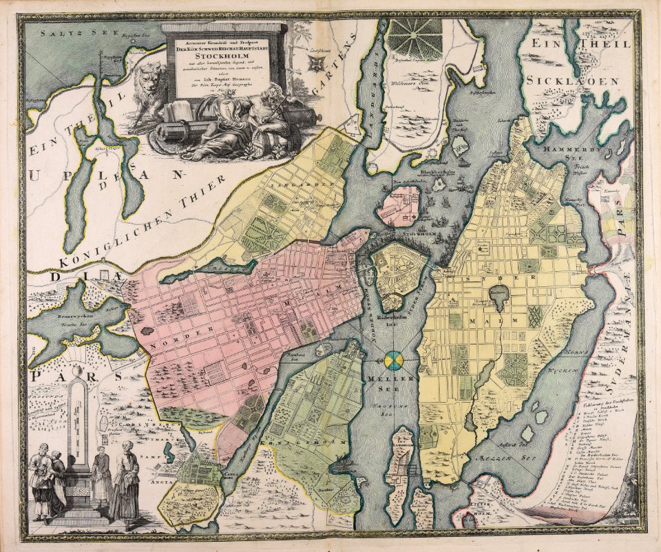 Accurater Grundriss und Prospect der Kön. Schwed.-Reichs u. Hauptstadt Stockholm mit... - CBT 5871951