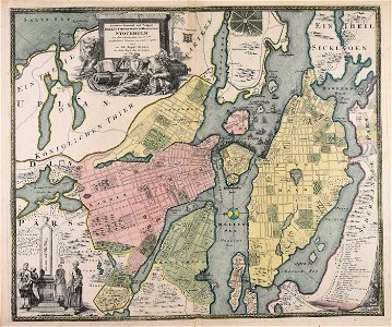 Accurater Grundriss und Prospect der Kön. Schwed.-Reichs u. Hauptstadt Stockholm mit... - CBT 5871951