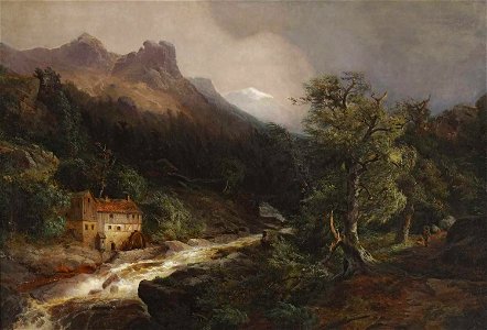 Andreas Achenbach - Gebirgslandschaft mit Mühle