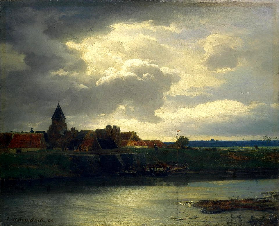 Andreas Achenbach - Landschaft mit einem Fluss