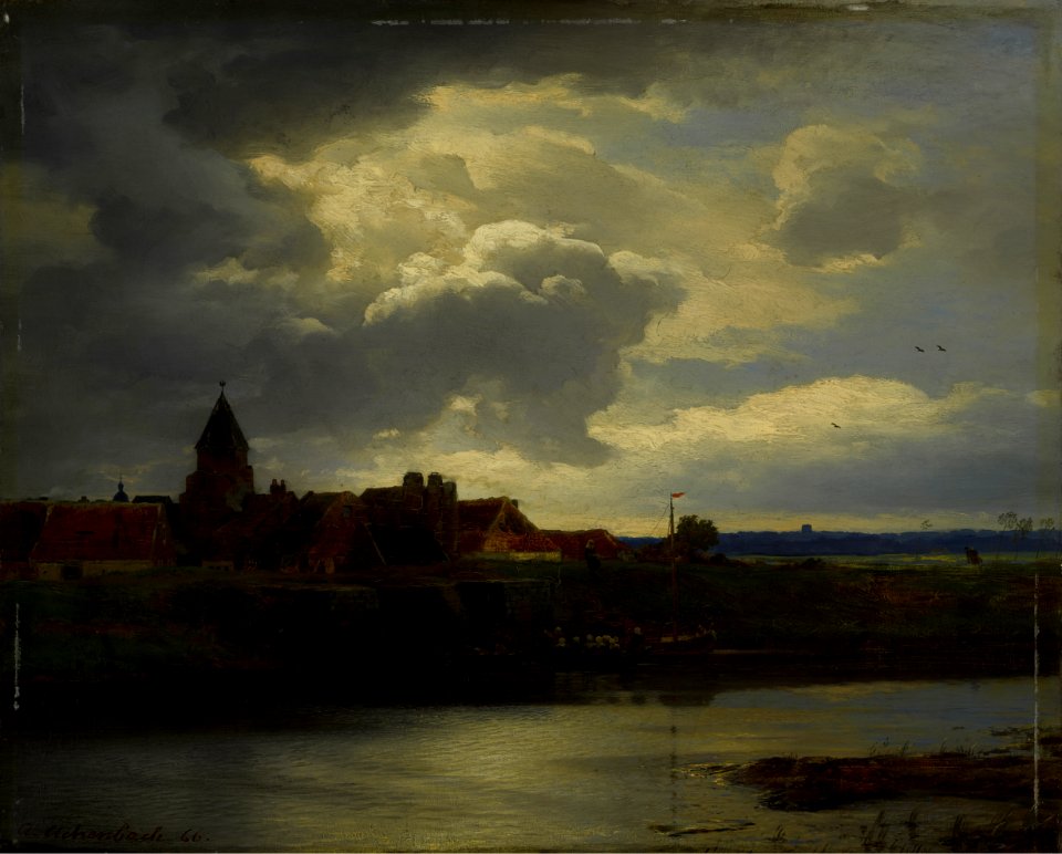 Andreas Achenbach - Landschaft mit Fluss