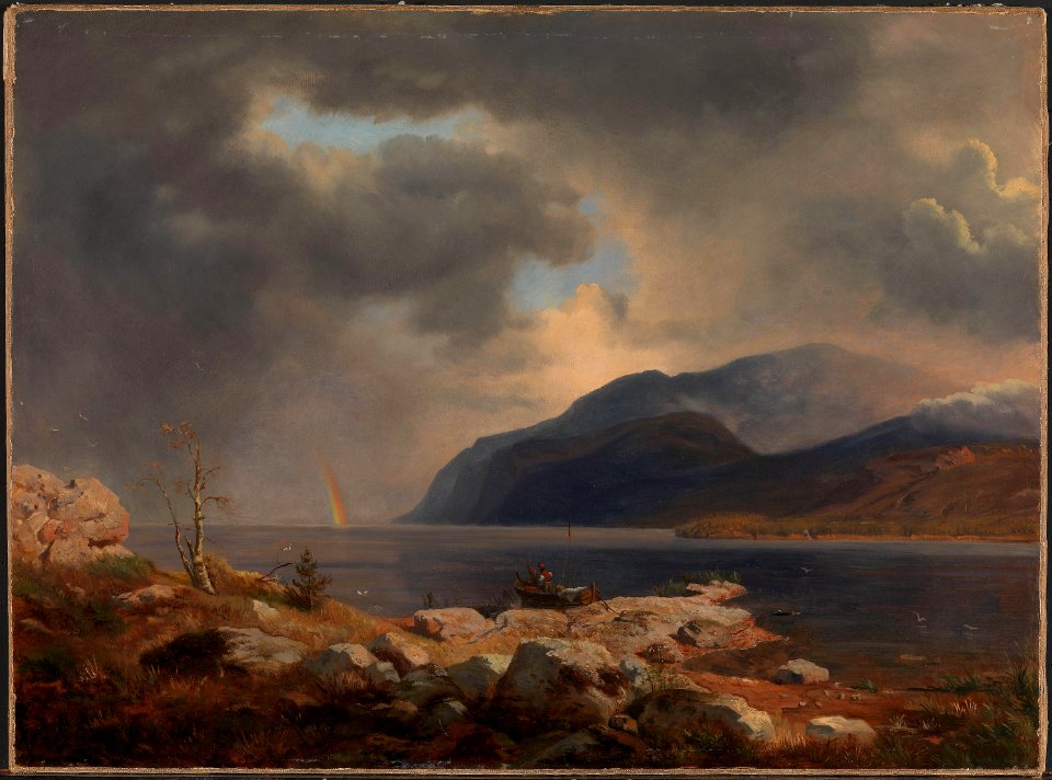 Andreas Achenbach - Norsk fjordlandskap med regnbue - NMK.2014.0120 - National Museum of Art, Architecture and Design