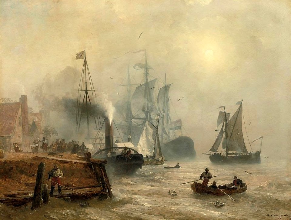 Achenbach, Aangemeerde stoomboot