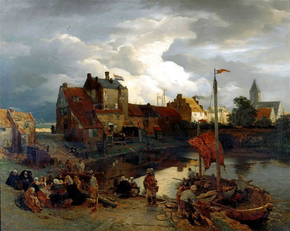 Andreas Achenbach - Im Hafen von Ostende (1866)