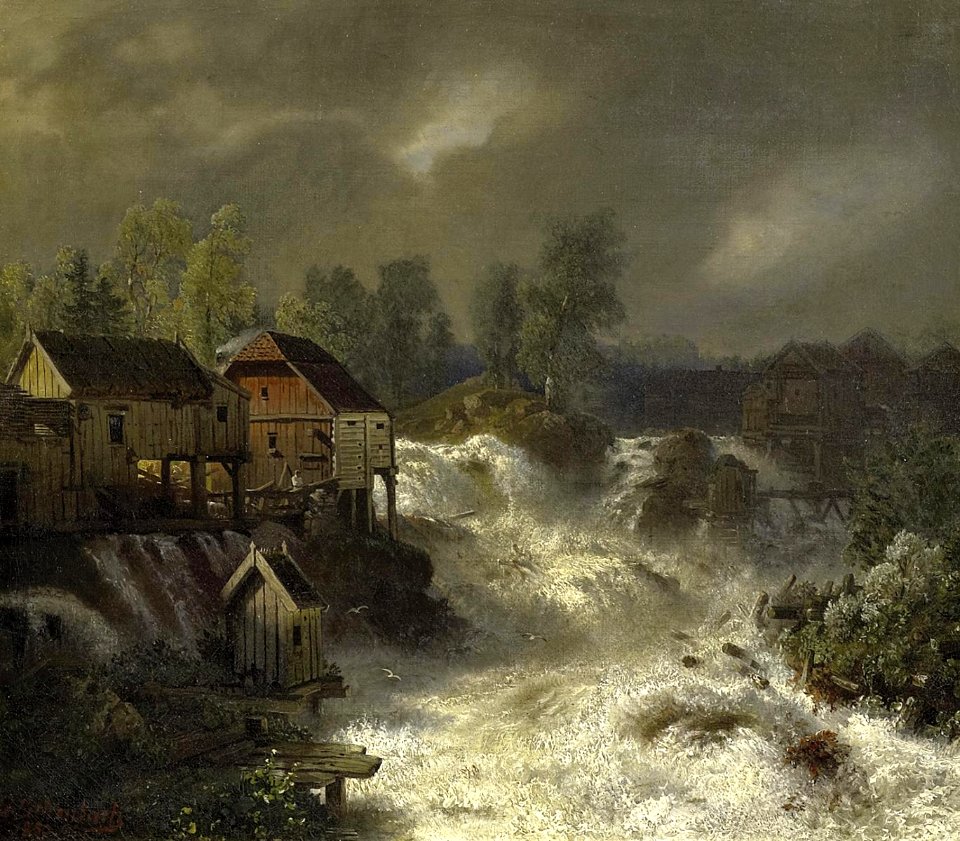 Andreas Achenbach - Die Wasserfälle von Trollhättan in Schweden