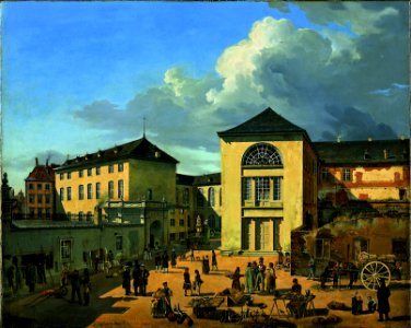 Andreas Achenbach - The Academy Courtyard (The Old Academy in Düsseldorf) - Google Art Project