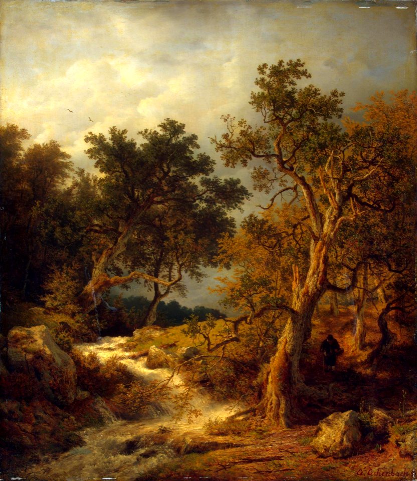 Andreas Achenbach - Landschaft mit Bach