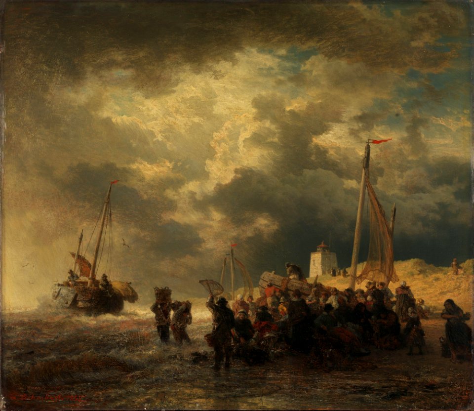 Andreas Achenbach - Storm at the Coast - NG.M.00228 - National Museum of Art, Architecture and Design