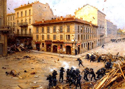 Achille Beltrame, Episodio dei moti rivoluzionari alla Foppa, 1900 ca
