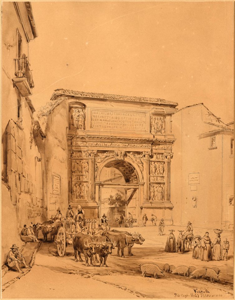 Achille Vianelli Arco di Traiano in Benevento 1847