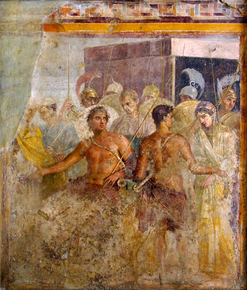 Achille, Patrocle, Briséis - Maison du poète tragique - Pompéi