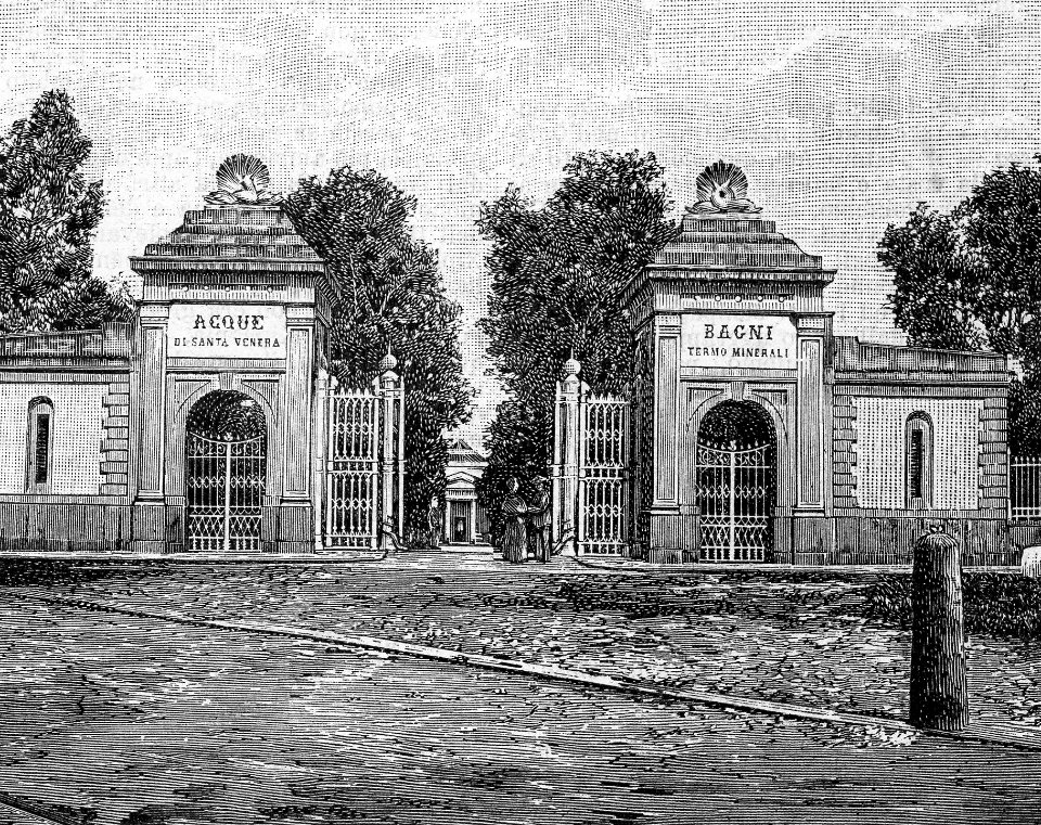 Acireale – I bagni di Santa Venera (xilografia)
