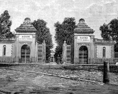 Acireale – I bagni di Santa Venera (xilografia)