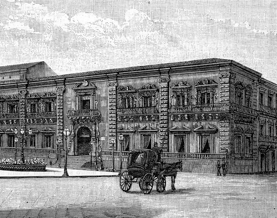 Acireale – Palazzo di città (xilografia)
