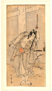 Acteur Bando Mitsugoro I in de rol van Umeomaru-Rijksmuseum RP-P-W-848X