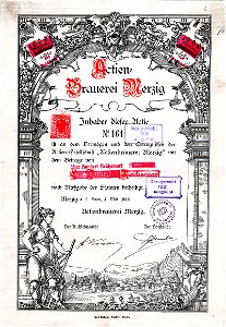 Actien-Brauerei Merzig 1000 Mk 1888