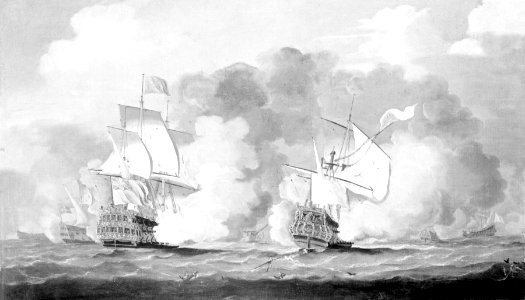 Action between English and French ships RMG BHC1015