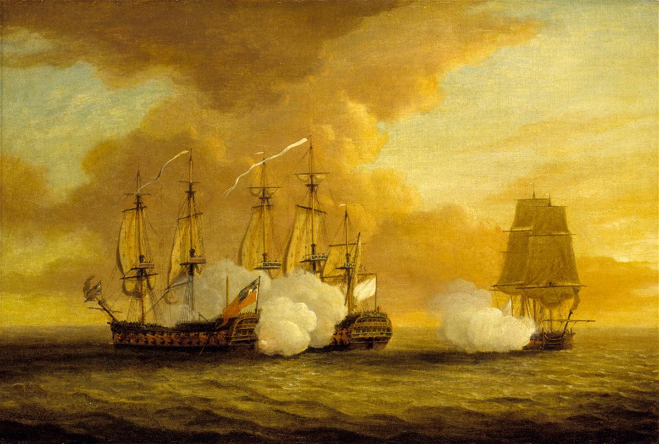 Action between HMS Lion and Elizabeth and the Du Teillay, 9 July 1745 RMG BHC0364